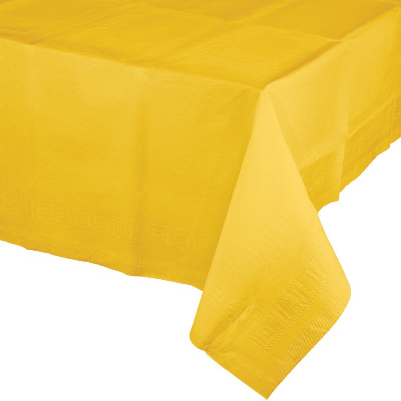 Nappe en papier 120 x 180 cm, motif bus scolaire jaune