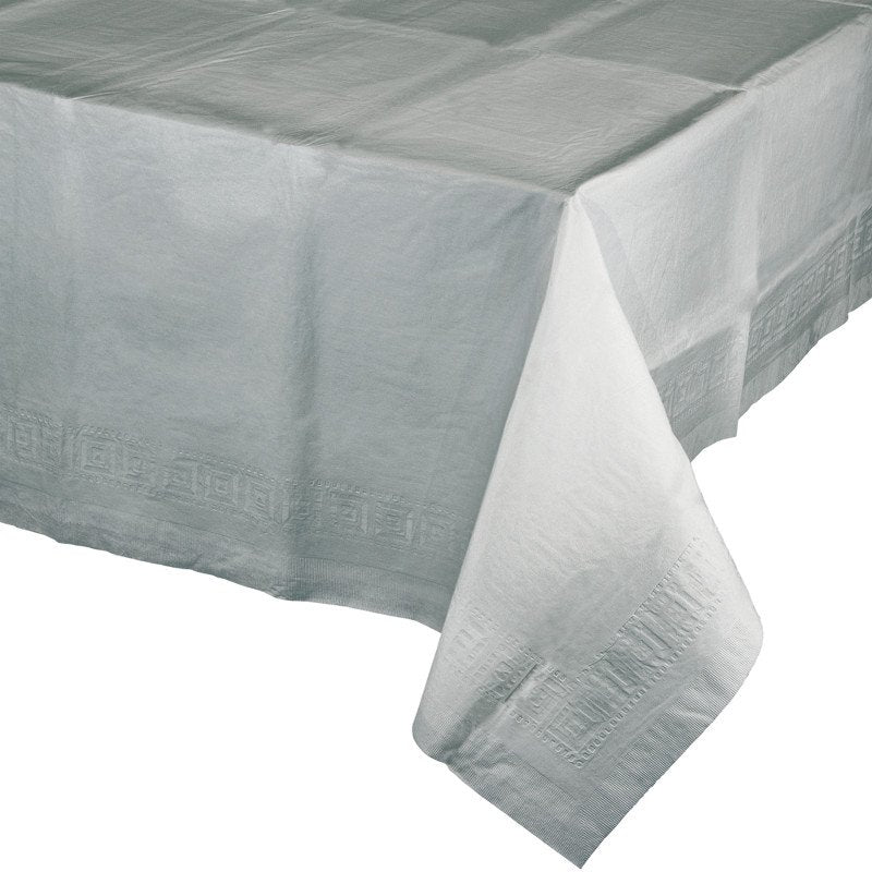 Nappe en papier 274 x 137 cm argent scintillant
