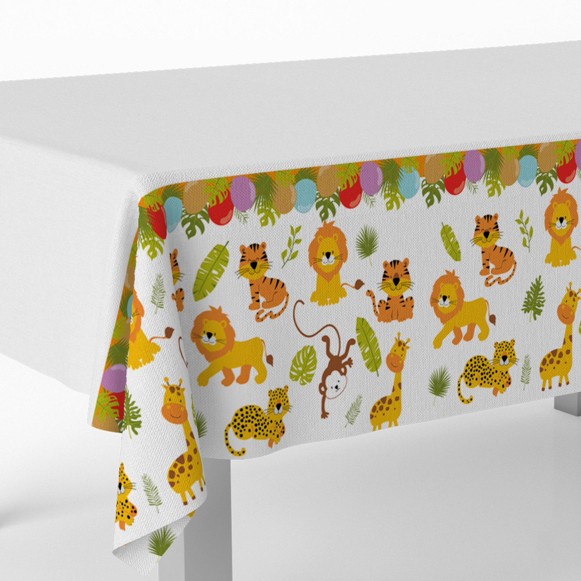 Nappe en plastique 120 x 180 cm Animaux de la jungle