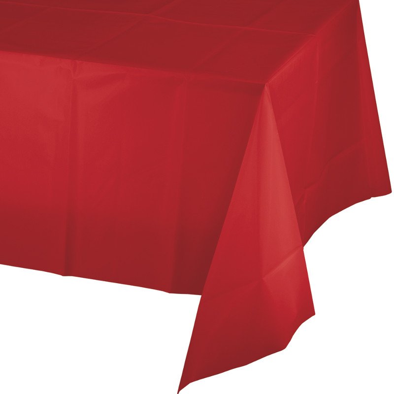 Nappe en plastique 274 x 137 cm rouge classique