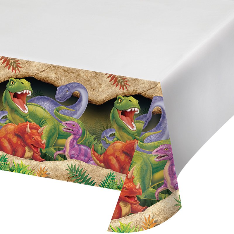Nappe en plastique 274 x 137 cm, motif dinosaures jurassiques