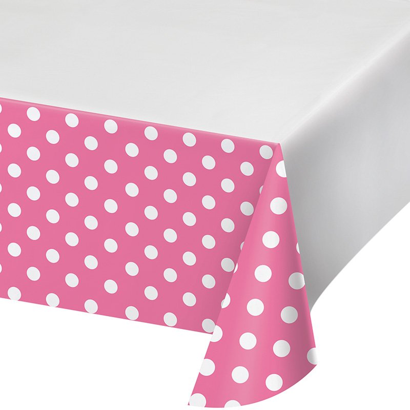 Nappe rose à pois et rayures