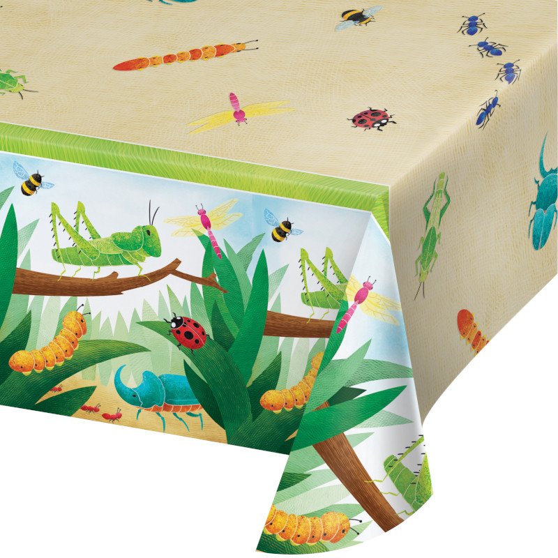 Nappe en papier 137 x 259 cm ANNIVERSAIRE INSECTES