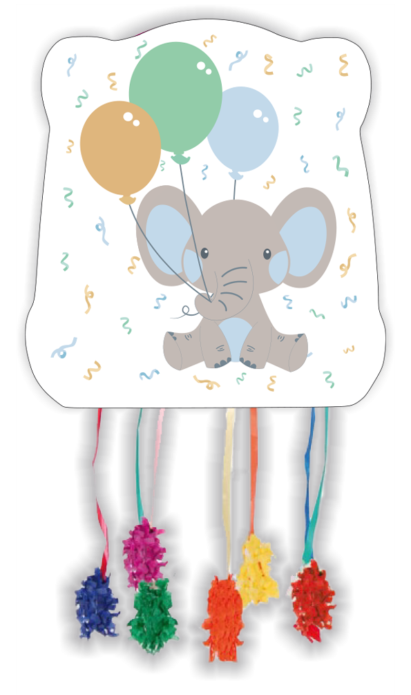 PIÏNATA BASIQUE ÉLÉPHANT BLEU 28 x 33 cm