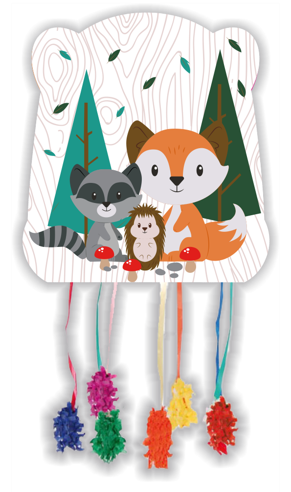 PIÏNATA 33 x 28 cm ANIMAUX DE LA FORÊT