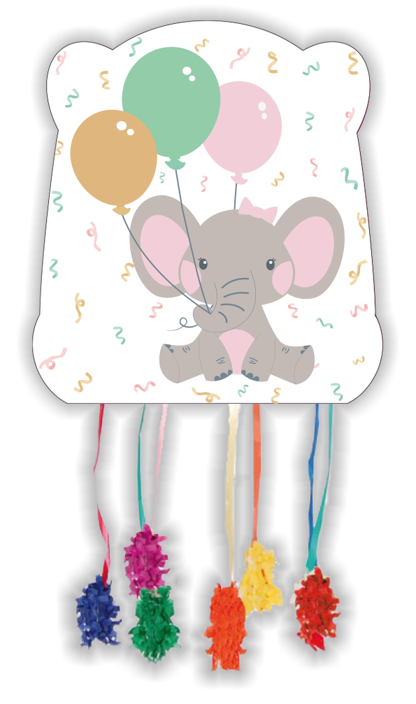 Piñata Éléphant Rose 28 x 33 cm
