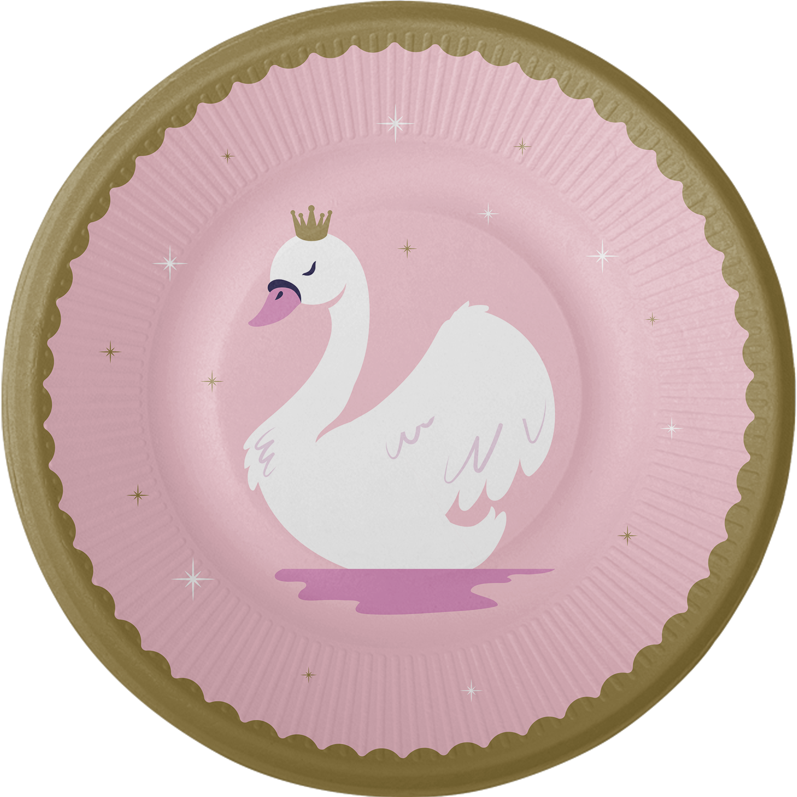 8 assiettes 23 cm STYLISH SWAN PARTY