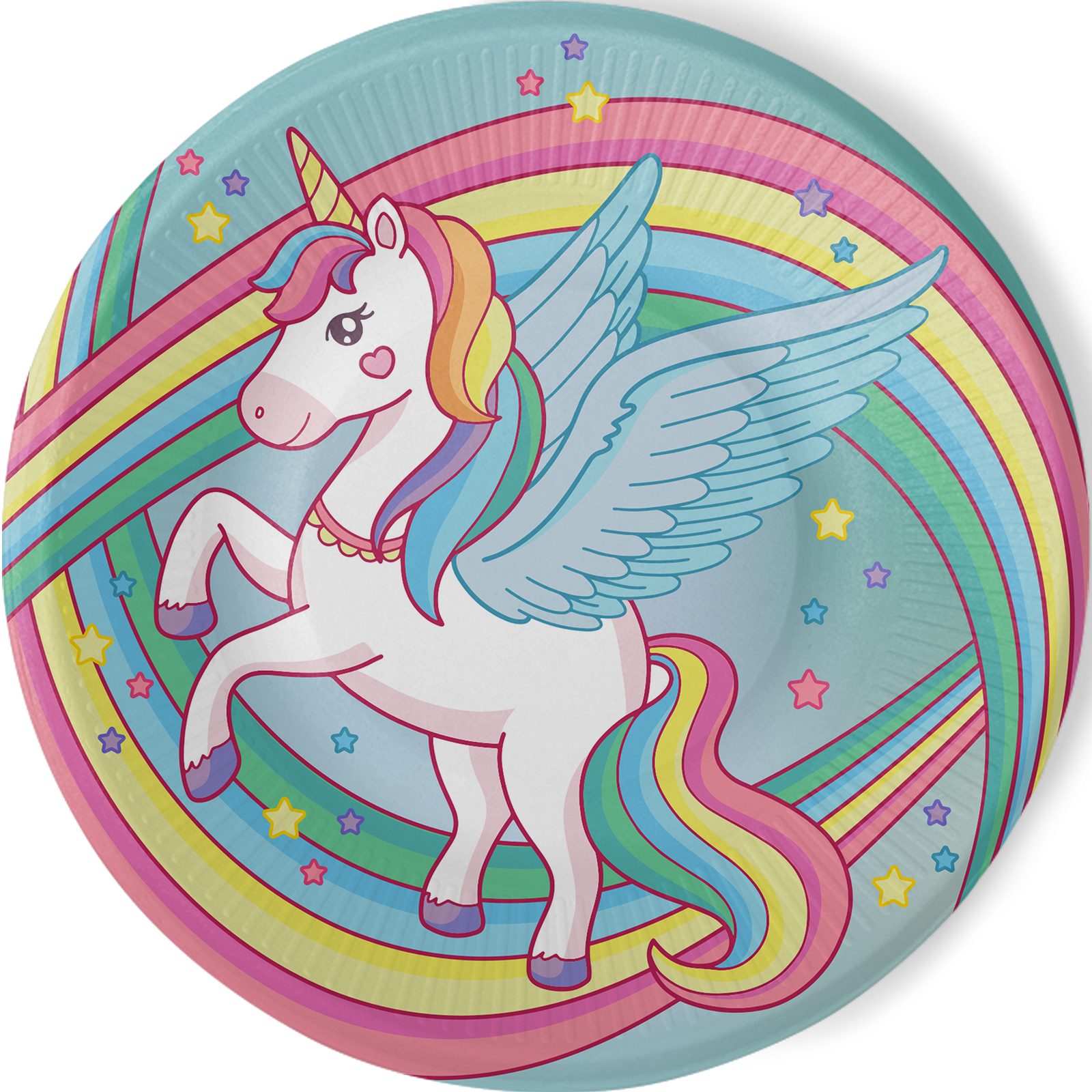 8 assiettes magiques Licorne 23 cm