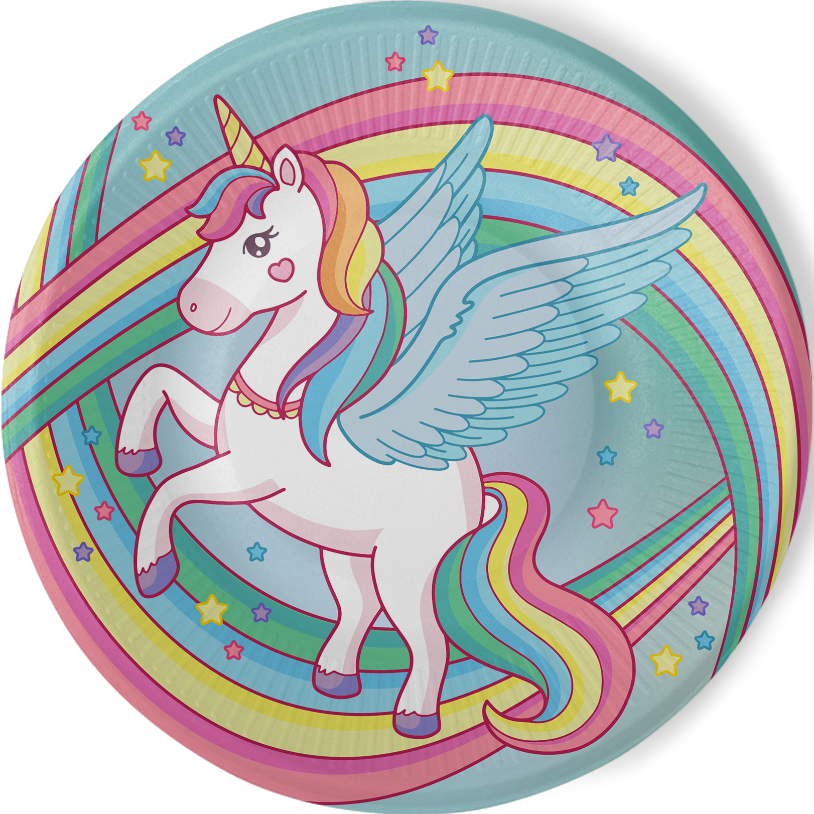 8 assiettes magiques Licorne 23 cm