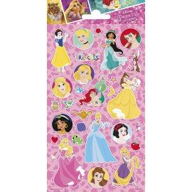 Autocollants 102 x 200 mm Princesses Disney à paillettes
