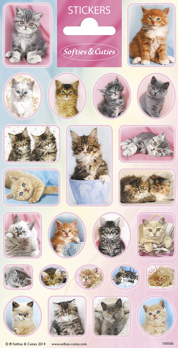 Autocollants 102 x 200 mm Chats Mignons Chiots