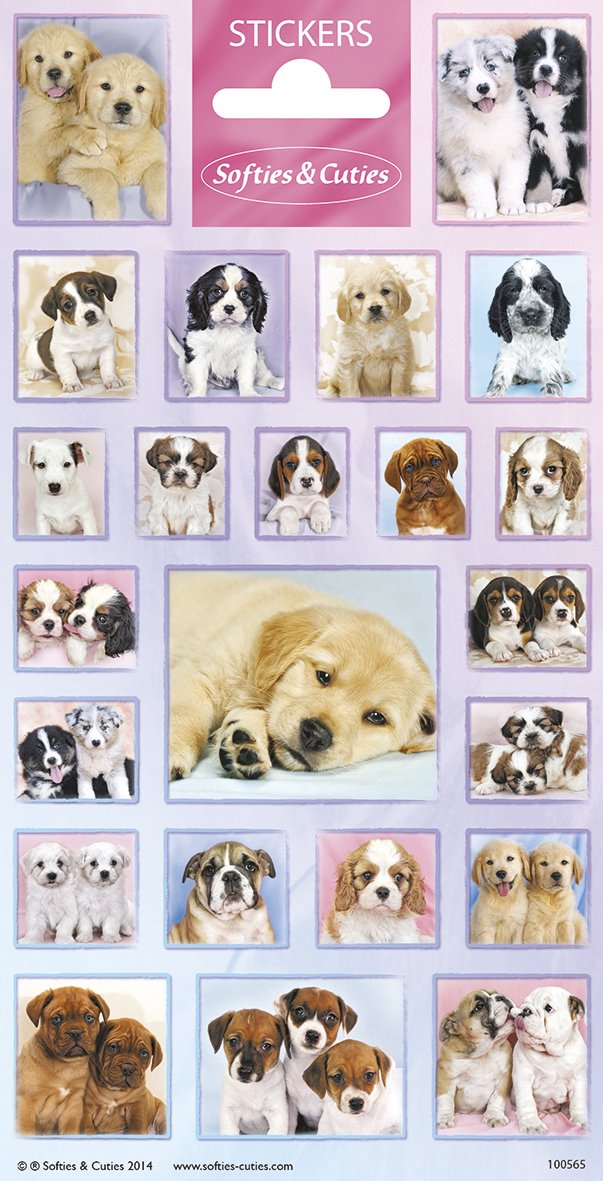Autocollants 102 x 200 mm Chiens Mignons Chiots