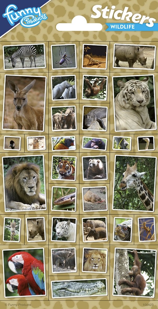 Autocollants 102 x 200 mm Animaux de la jungle