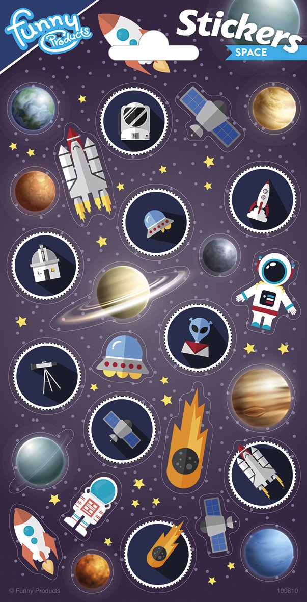 Autocollants 102 x 200 mm Fête spatiale