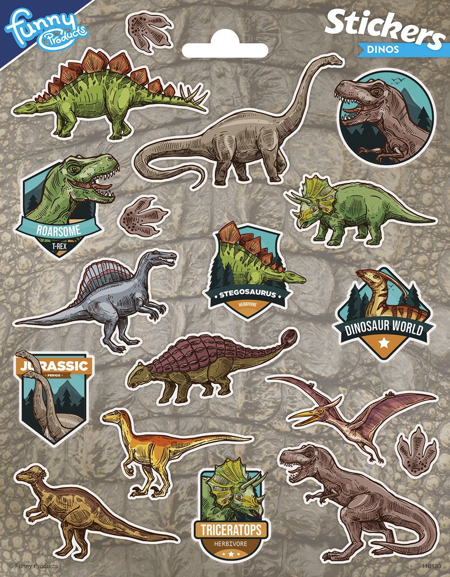 Autocollants de dinosaures jurassiques 156 x 200 mm