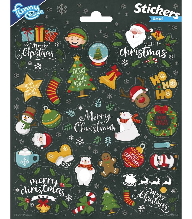 Autocollants de Noël longs 156 x 200 mm