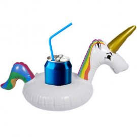 Porte-gobelet gonflable licorne flottant 18 x 37 cm