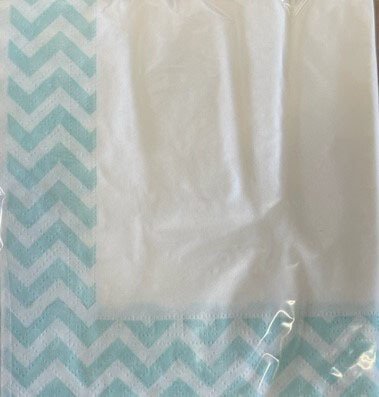 Serviettes en papier menthe Zig Zag