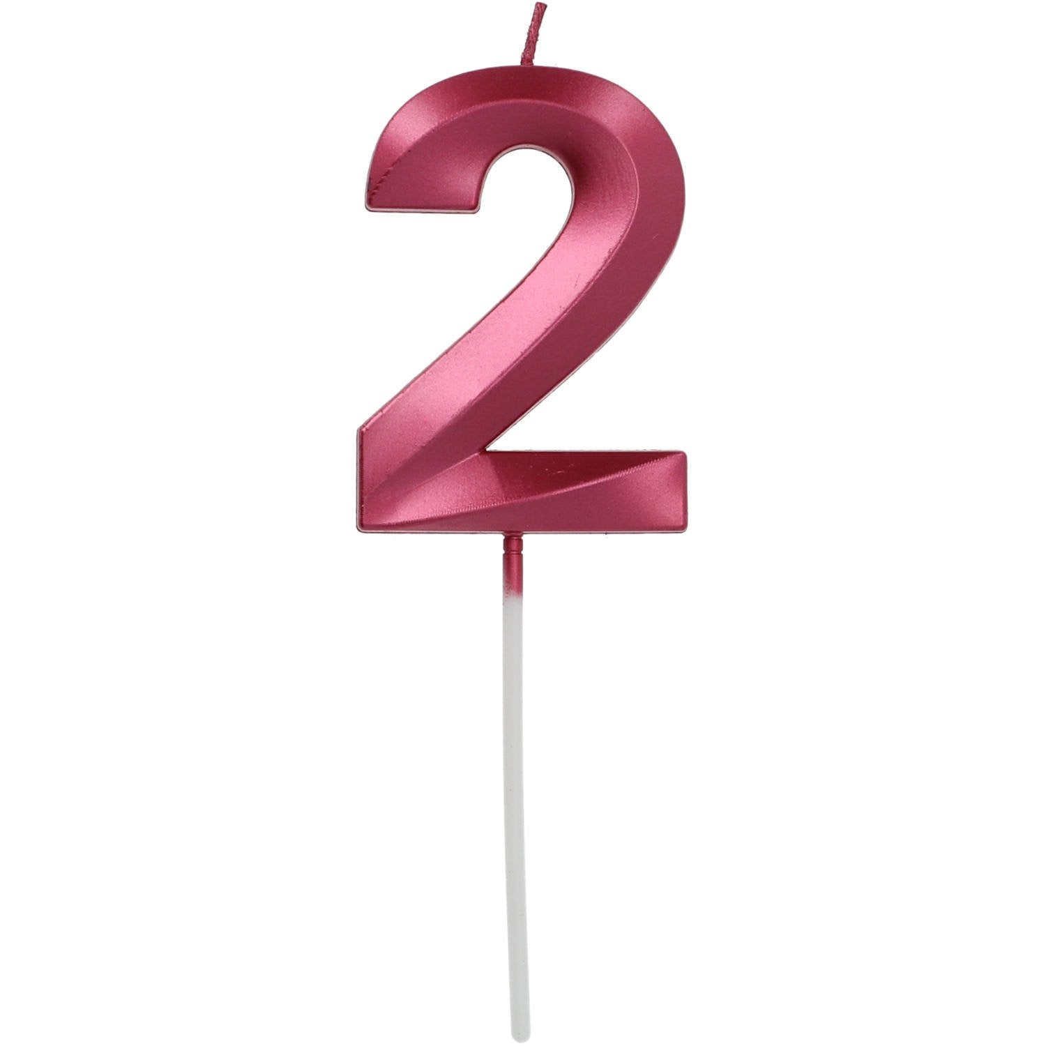 Bougie métallique 2, support rouge, 7 cm