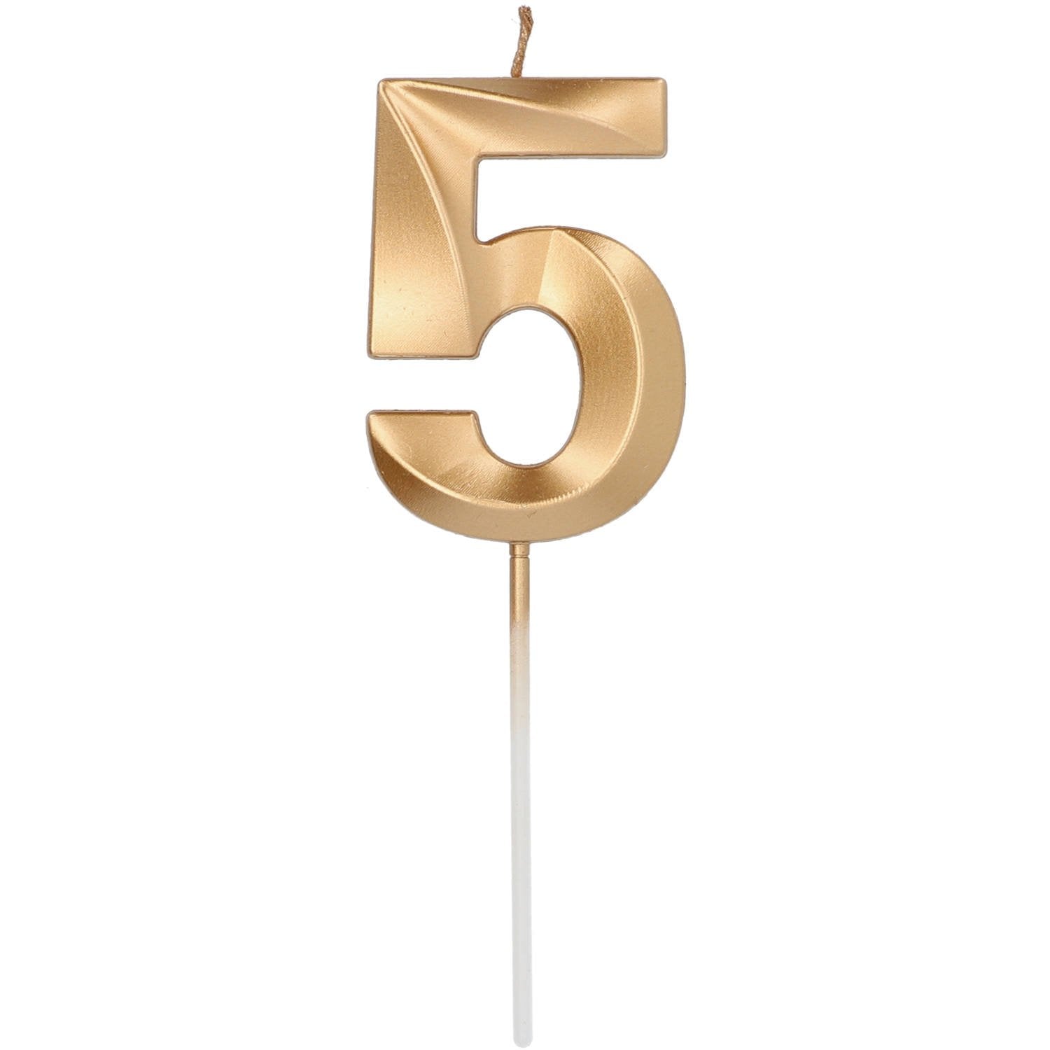 Candela 5 Supporto Metallico Oro 7 cm
