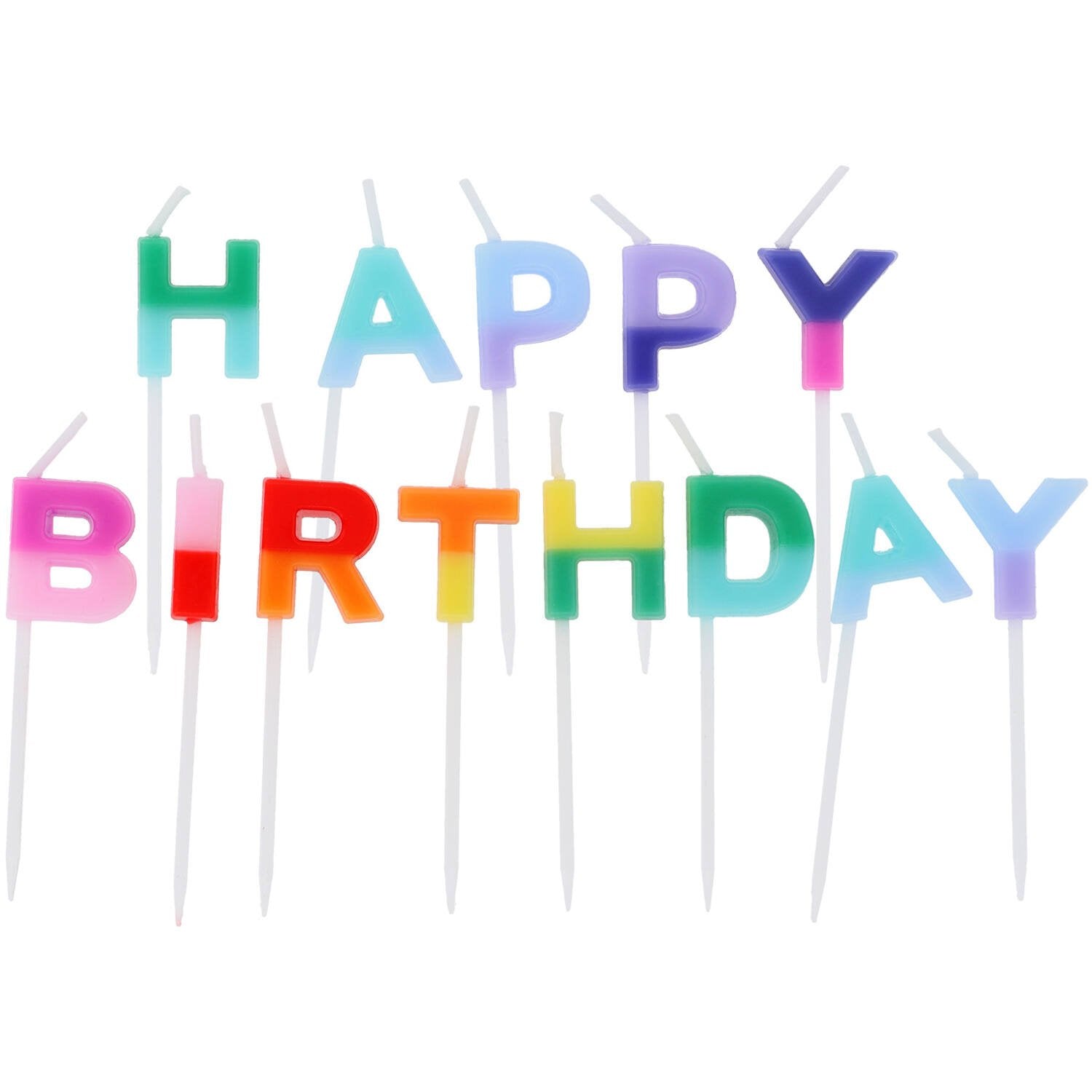 Candela di buon compleanno a strisce