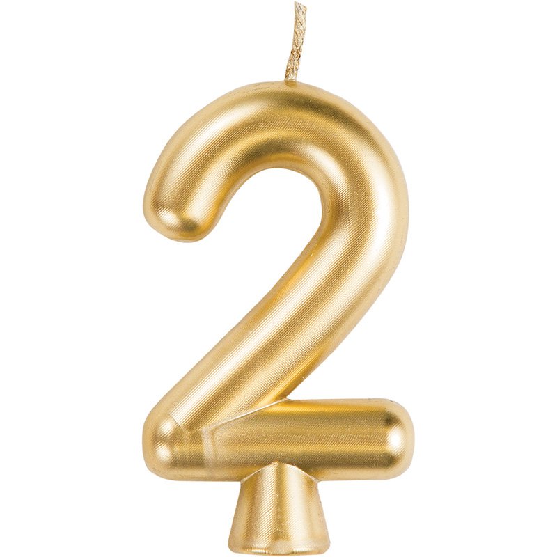 Bougie numéro 2 Or