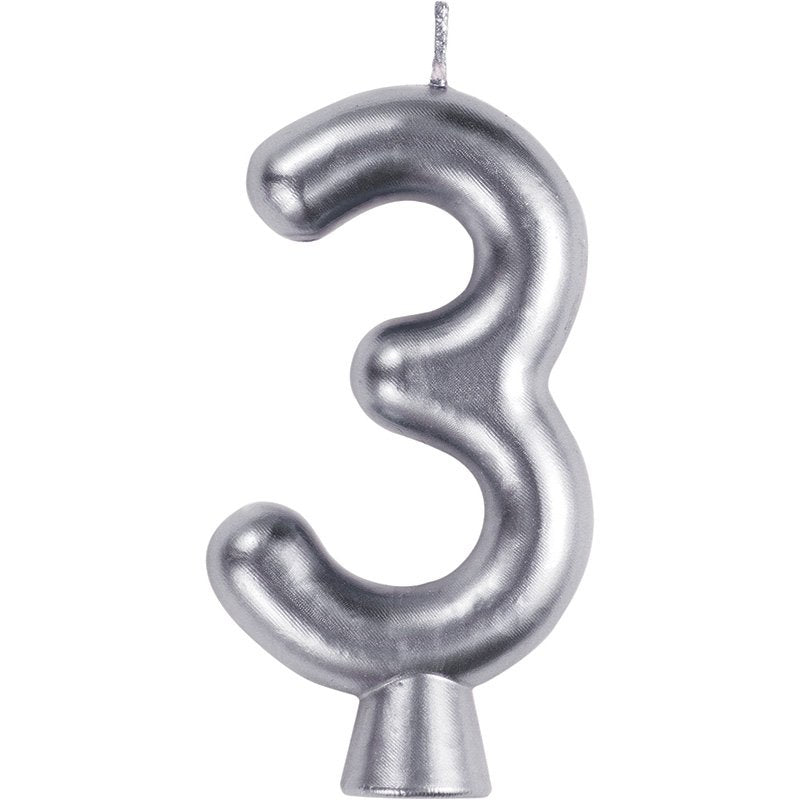 Bougie numéro 3 Argent