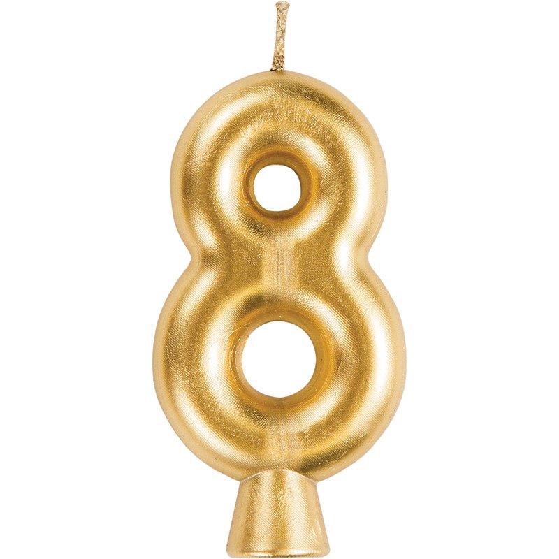 Bougie numéro 8 Or