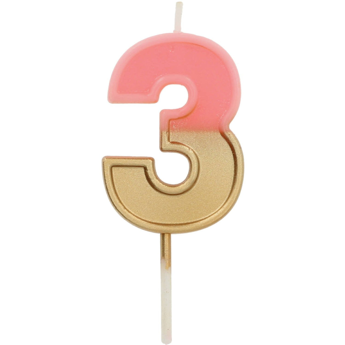 Bougie numéro 3 bicolore 5 cm