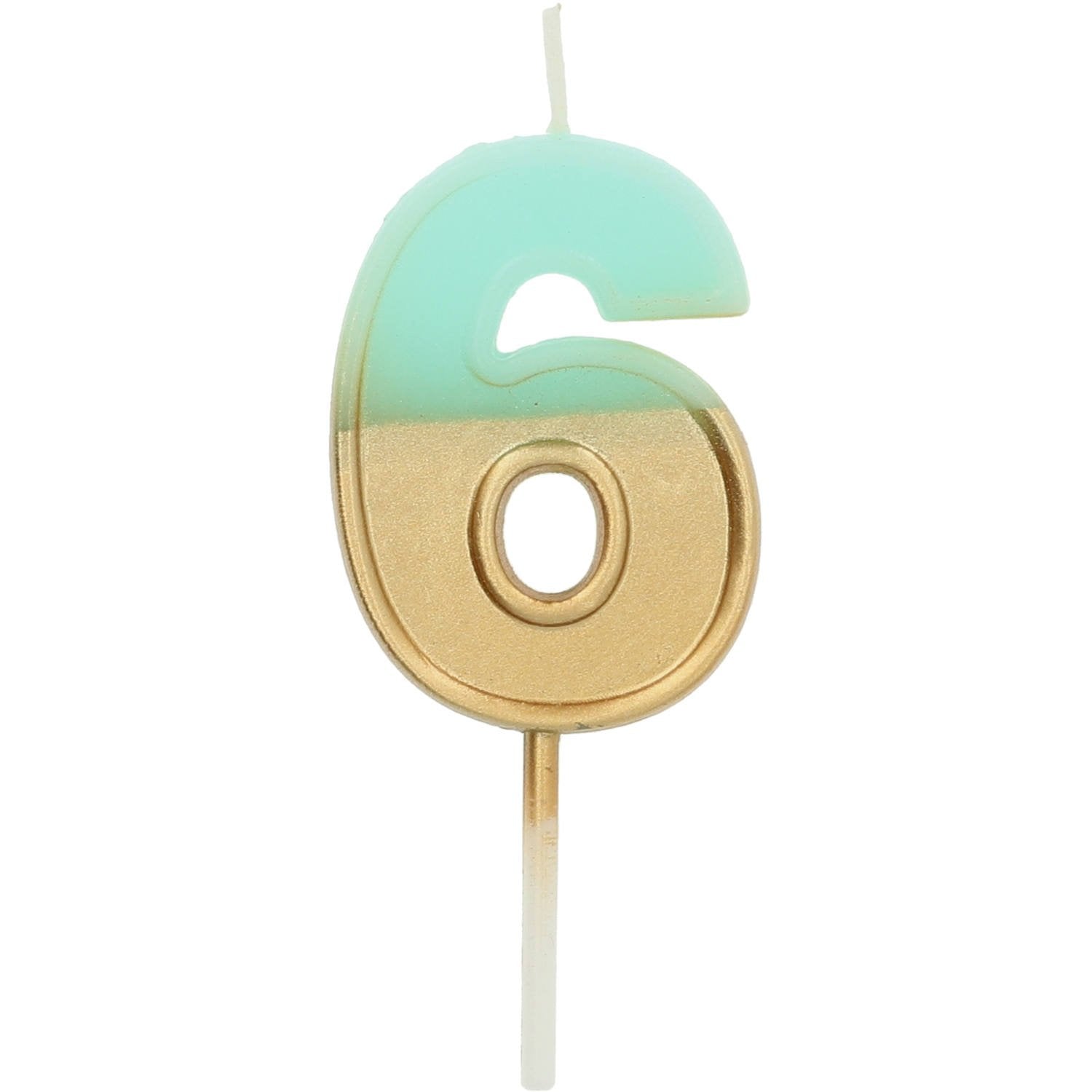 Bougie numéro 6, deux couleurs, 5 cm