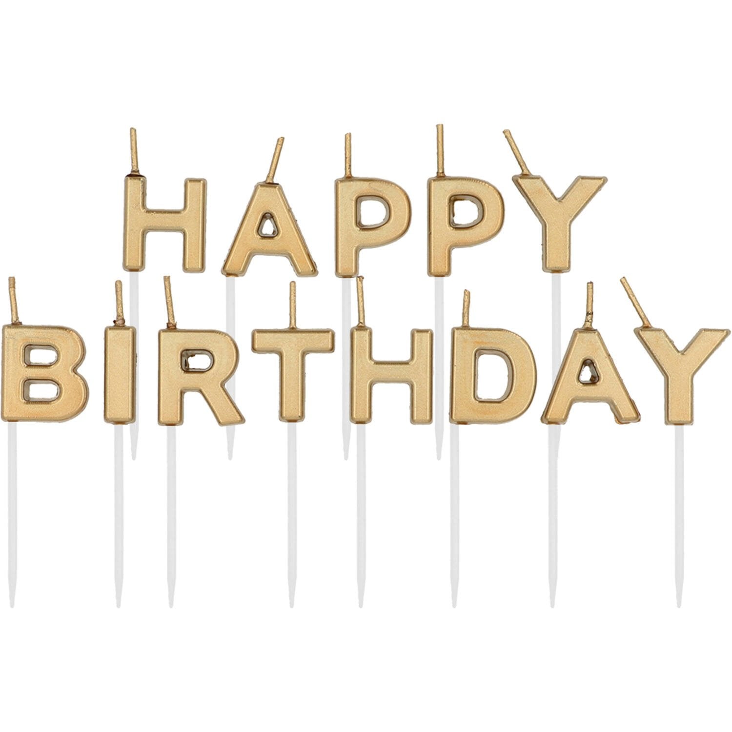Bougies dorées pour un joyeux anniversaire