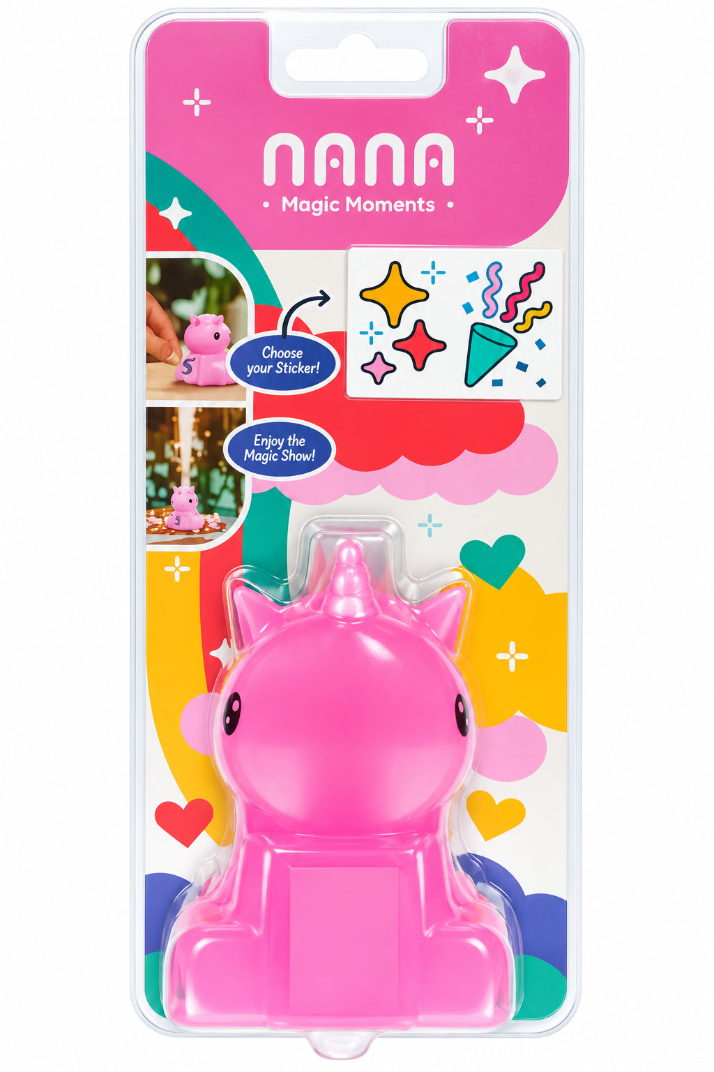 Vela bengala fuente chispeante para tarta con figura de Unicornio Nana
