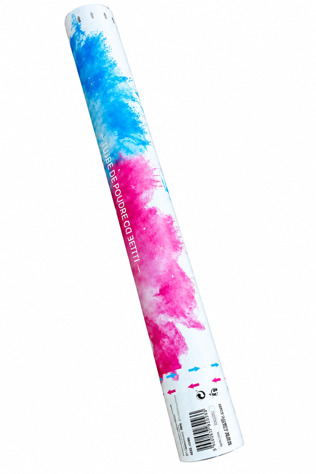 Canhão de pó e confettis para revelação do sexo: menino azul 45,5cm