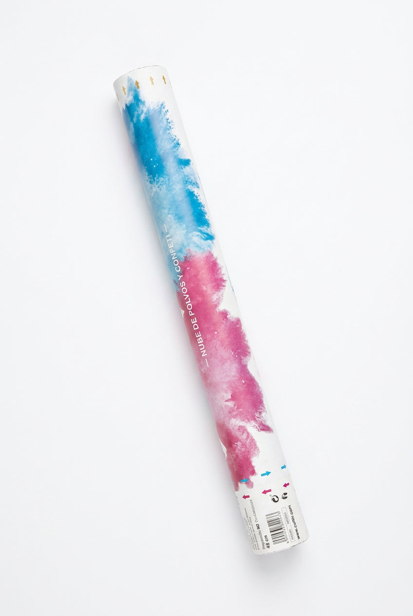Canon de poudre et de confettis pour révélation du sexe : rose fille 45,5cm