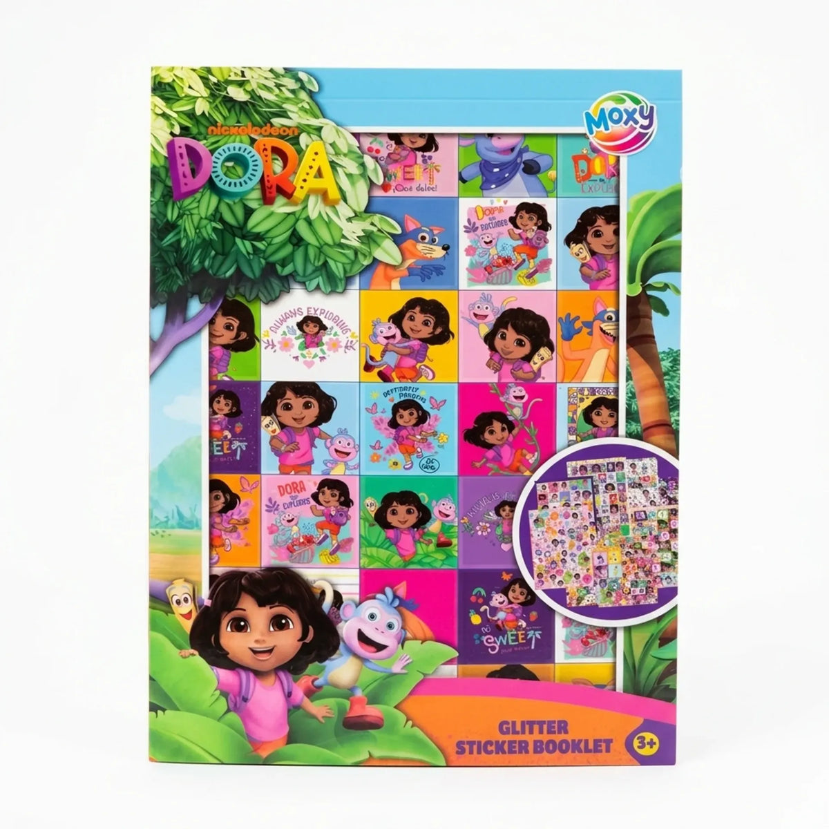 Libro di adesivi brillanti Dora A5 8 fogli